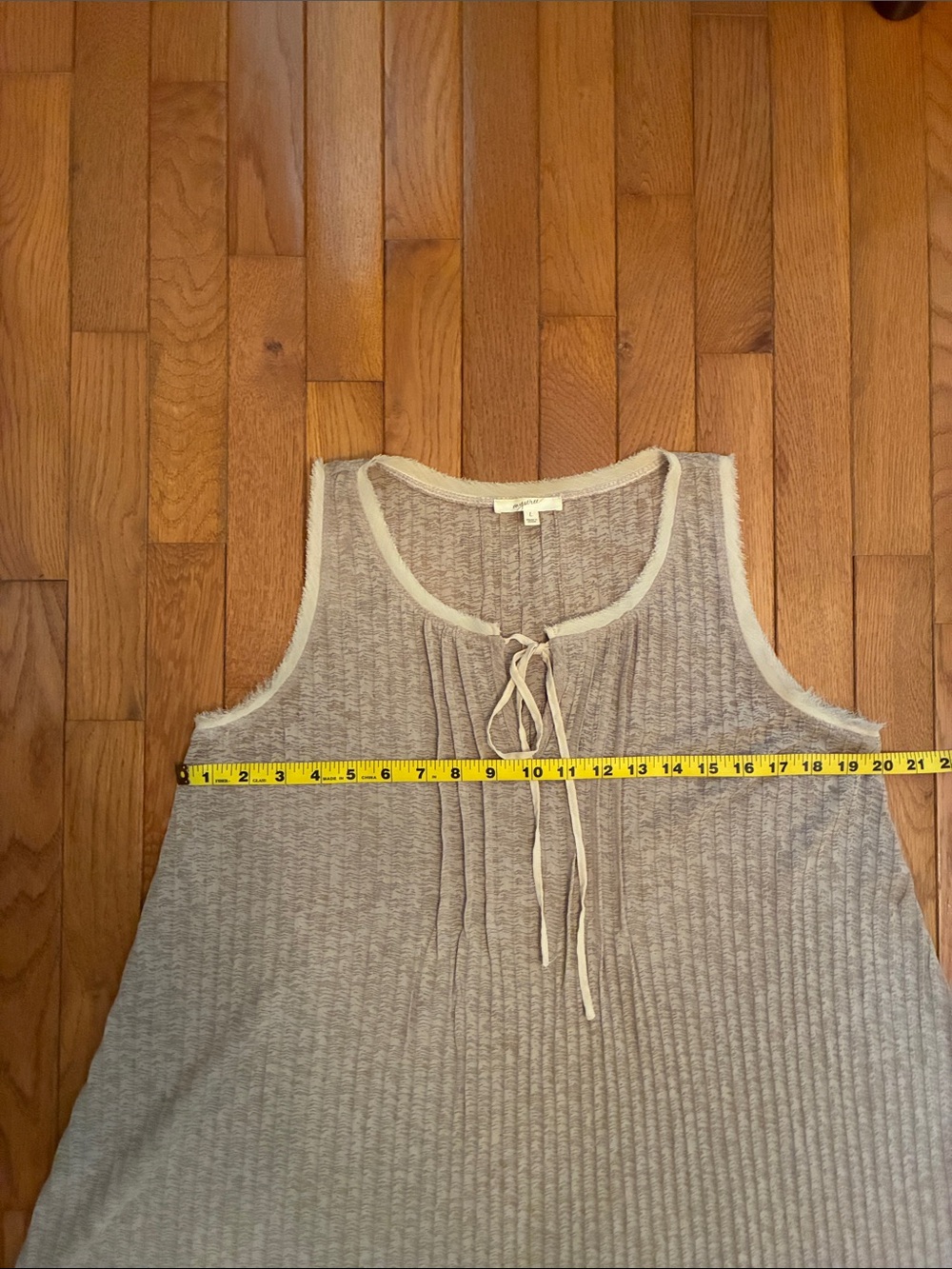 Mystree Taupe & Brown Sheer Tie-Front Tank Top - Picture 11 of 13